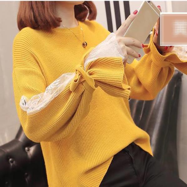 Winter Women's Sweater Korean Style Hedging Loose Lace Ins Super Popular Sweater Jacket