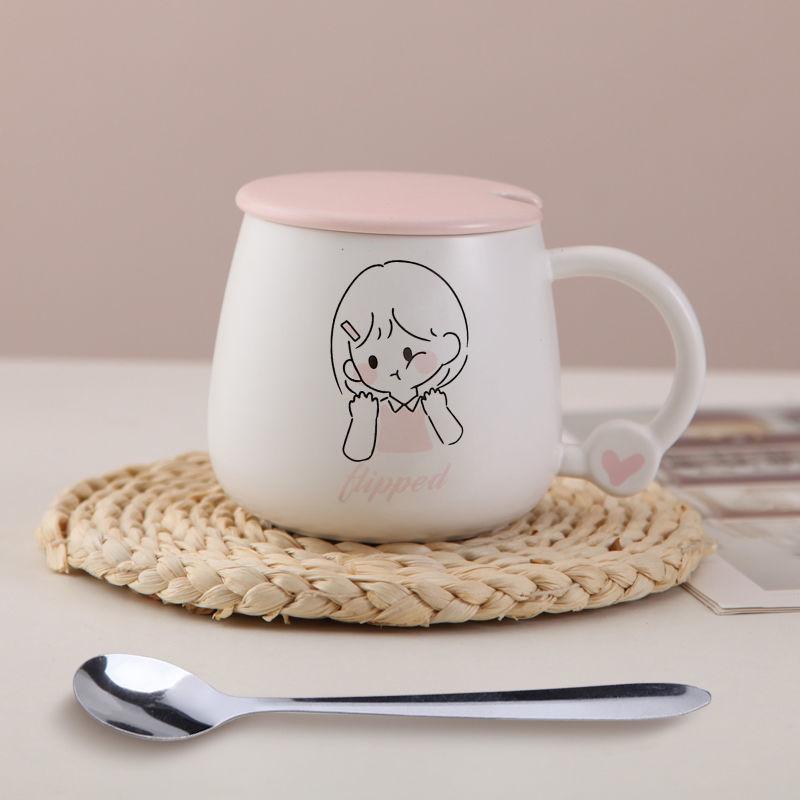 Cartoon Cute Baby Cup Ins High-value Cute Boy and Girl Couple Cup Large-capacity Water Cup Home Ins Wind Mug