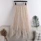 Star Sequins Irregular Velvet Mesh Skirt Mid-length Skirt Plus Size A-line Skirt Fairy Skirt Four Seasons Skirt