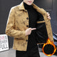 Men's Woolen Coat Autumn and Winter Korean Style Trendy Windbreaker Men's Short British Style Plus Velvet Coat Print