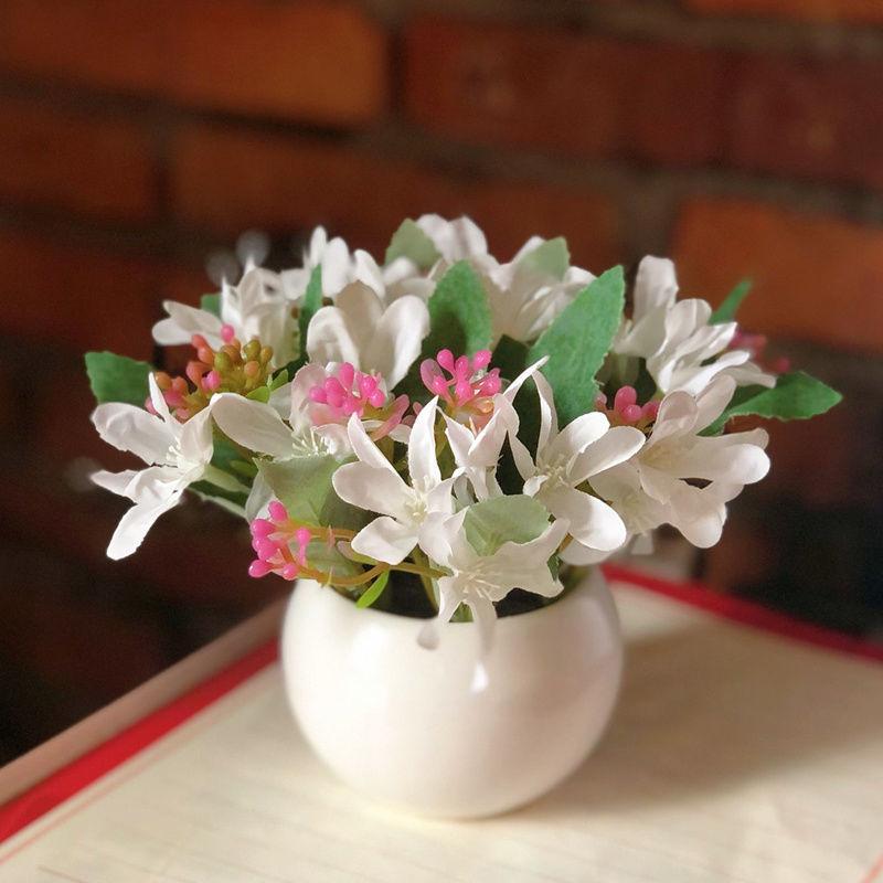 Artificial Flower Ceramic Set Fake Flower Potted Plant Home Furnishing Living Room Bedroom Furnishing Hotel Restaurant Decoration Floral Art