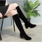 Women's Boots Over The Knee with Thin Legs and Cashmere Side Zipper Suede Thick Heel 6cm High Heel High Boots Women