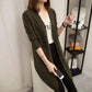 Winter Knit Sweater Cardigan Women's Mid-length Sweater Coat Thick Korean Version Loose Outer Gray