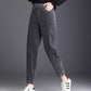 Corduroy Women's Trousers Lamb Hair Lining Gray Warmth and Velvet Thick Casual Pants All-match Outer Wear Thin Trousers