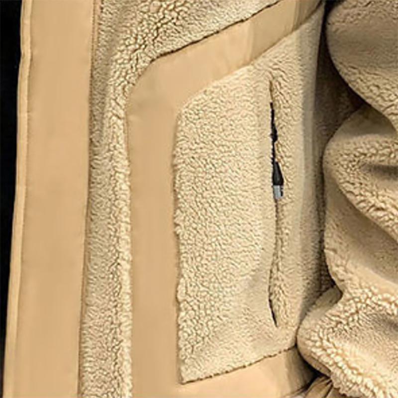 Mens Lamb Plush Jacket Winter Plus Size Padded Coat Youth Jackets Trend All-match Loose Jacket