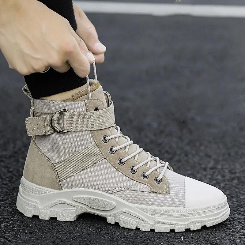 British Male Martin Boots Korean Style High-top All-match Boots Inner Heightened Casual Tooling Boots