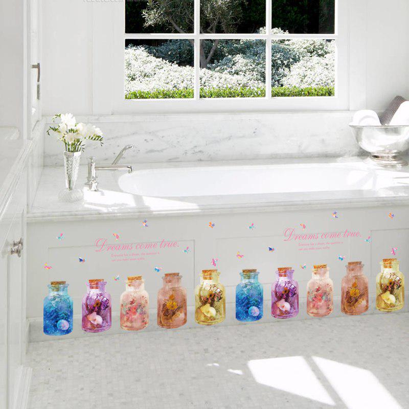 [sticker ]Dream Flower Glass Bottle Wall Stickers Home Decor Living Room Bedroom Balcony Cabinet Do