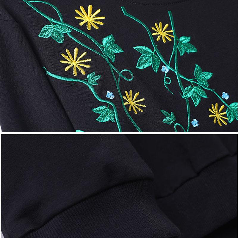Women Ladies Long Sleeve Loose Blouse Summer Round Neck Casual T-Shirts Tops Clothing embroidery Casual Soft Pullover