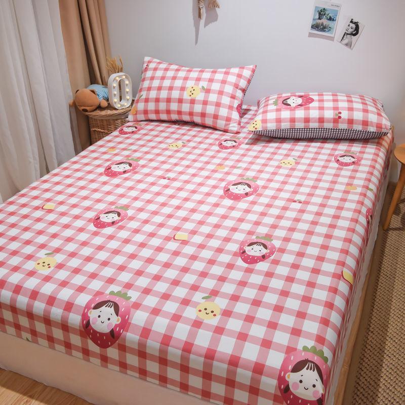 Three-piece Set Cotton Thick Printed Bedspread Mattress Protector Bedding