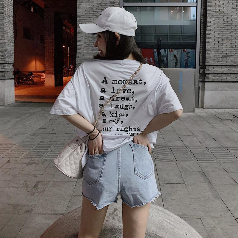 WTEMPO Irregular Buttons High Waist  Women Denim Shorts Loose Spring and Summer Casual Shorts