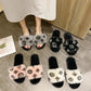 Slippers for Women Winter Fur Cotton Slides Open Toe Luxury Designer Indoor Soft Lady Slippers Shoes Leopard Sexy Female Winter Slipper Plus Size