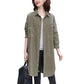 Autumn Fashion Women Coat Casual Loose Zipper Medium And Long Section Cotton Hooded Windbreaker Coat