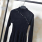 Caramel Colour Knitted Bottoming Shirt Mink Sweater Long Sleeve O-Neck Pullover Winter Long Dress