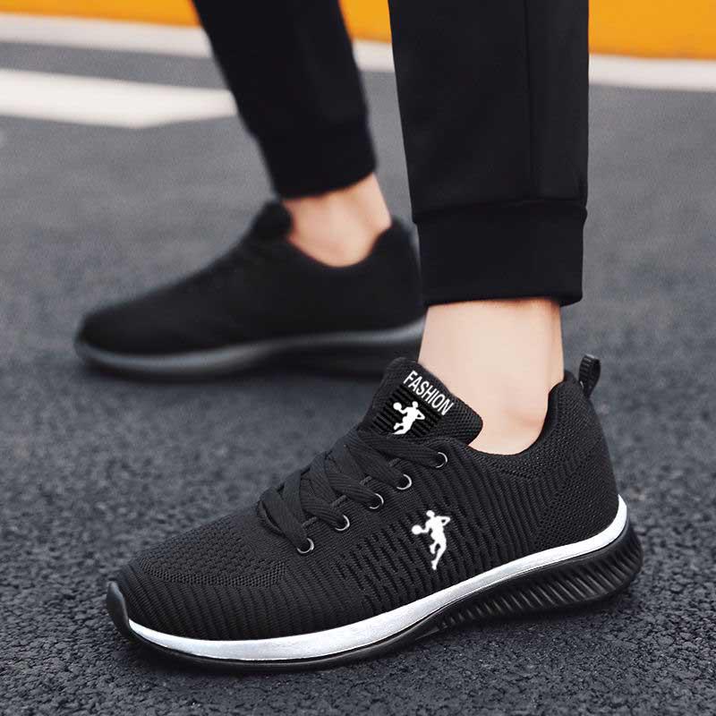 38-45 Men Black Sneakers Wear-resistant Basketball Shoes Breathable Deodorant Outdoor Running Shoes