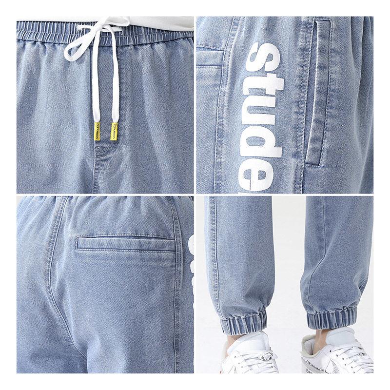 Spring and Summer Men's Straight Black Jeans All-match Trend Pants Stretch Trousers