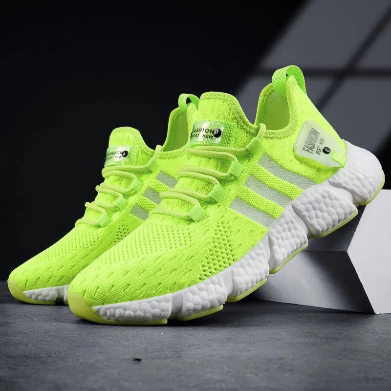 2021 New Fly Woven Mesh Shoes Breathable Lightweight Casual Running Shoes
