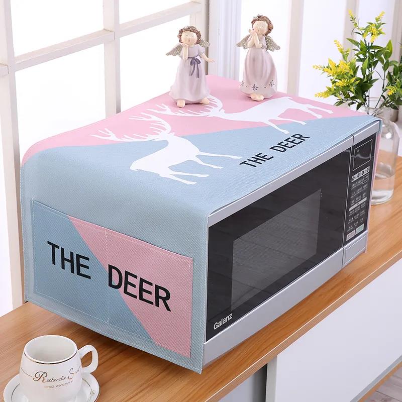 Microwave Oven Cover Dust Cover Fabric Cover Oil Cover Cloth Oven Cover Three-sided All-inclusive