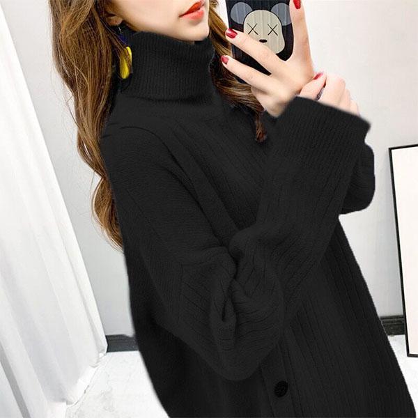 Sweater Turtleneck Plus Size Women's Fat Mm Loose and Thin Knitted Top