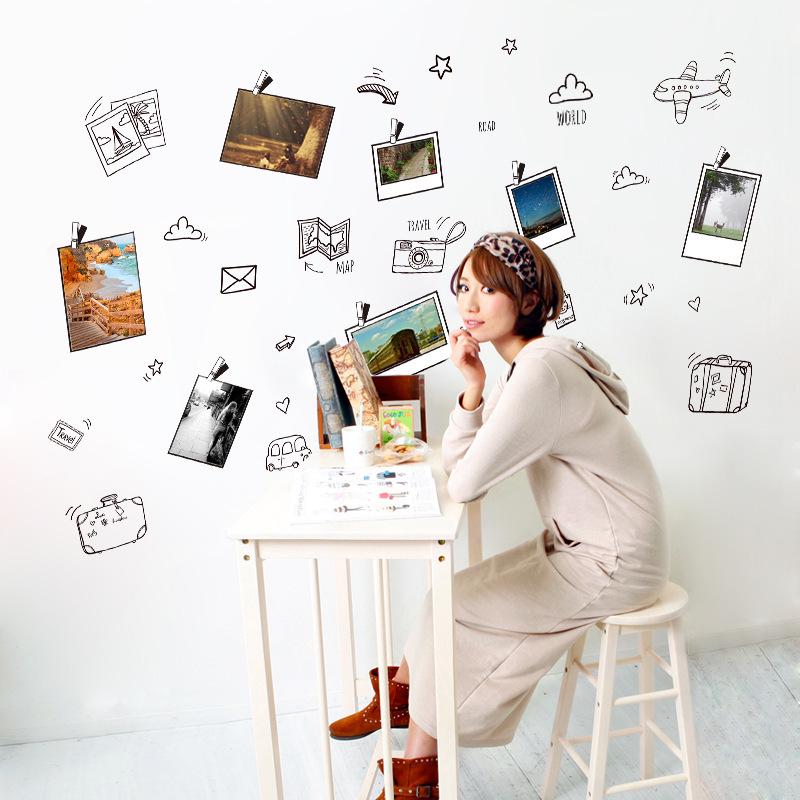 Travel plan green personality bedroom study room decoration mural flat waterproof wall stickers