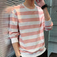 Men's Sweater Black and White Striped Round Neck Sweatshirts Autumn Loose Large Size Bottoming Shirt Handsome Top