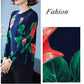 Ethnic Style Rose Print Sweater Women Fall Winter Casual Pullover Sweater Retro Plus Size Woolen Sweater