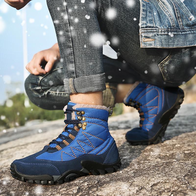 Outdoor Snow Hiking Shoes Men Shoes, Non-slip Warm Snow Boots, Thick Warm Short Boots 38-44