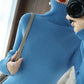 Autumn and Winter Turtleneck Sweater Women's Slim Slim Bottoming Shirt Vertical Pattern Large Size Long-sleeved Sweater