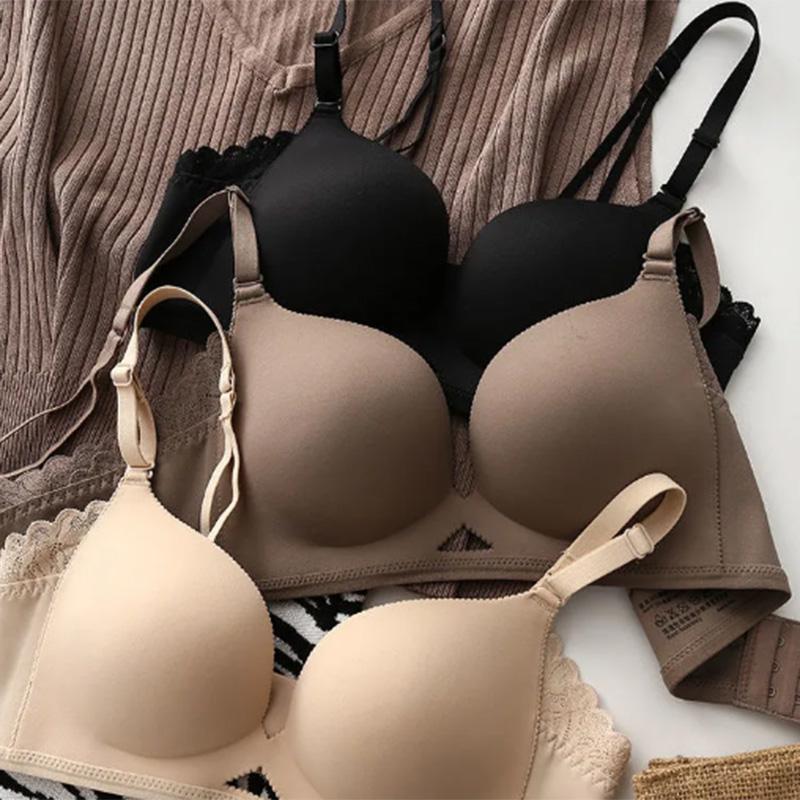 Thin Section Small Chest Gathered Underwear Women No Steel Ring To Receive Auxiliary Breasts Anti-sagging Seamless One-piece Bra Women