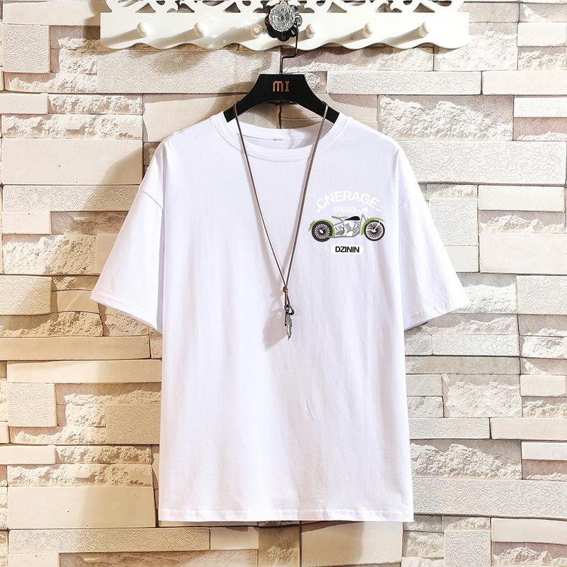 Moto & Biker T-shirt Oversized American Trend Retro Shirt O-neck Half Sleeve Casual Pullover Graphic Punk Clothes Summer