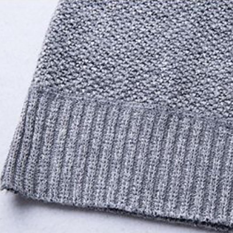 Men Fashion Pullovers Slim Fit Warm Sweater Contrast Color Autumn O-Neck Trendy Sweater