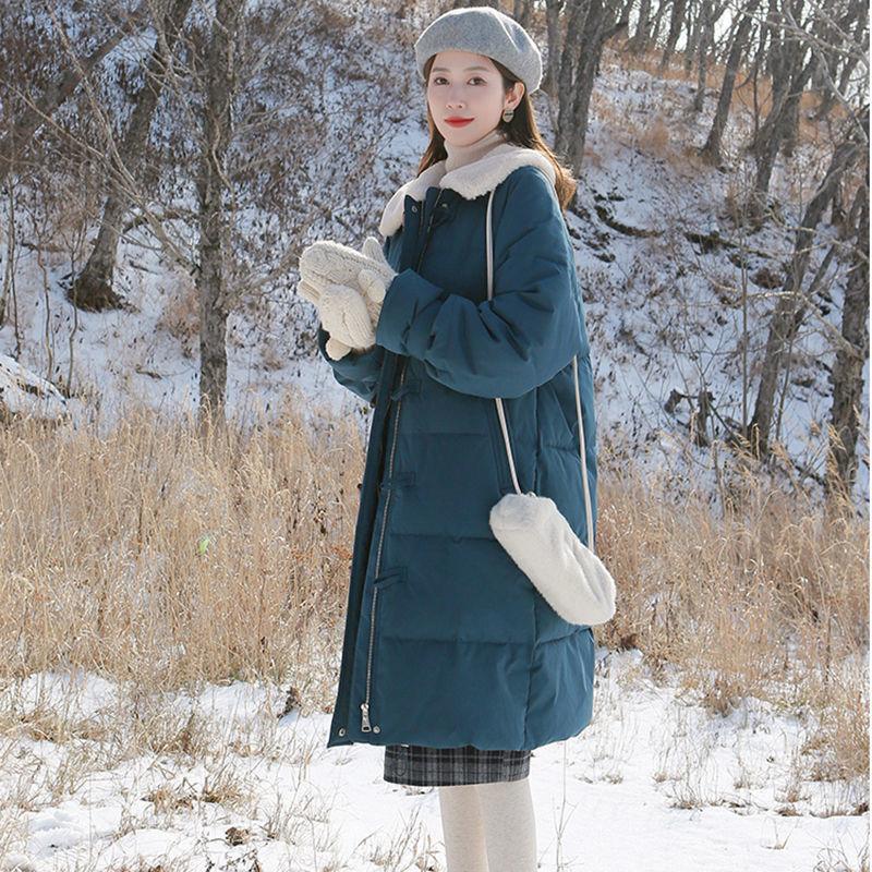 Women's Down Padded Jacket Mid-length Autumn and Winter Jacket Over-the-knee Padded Jacket Thick Loose Padded Jacket