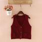 Spring and Autumn Loose Knit Cardigan Waistcoat V-neck Fashion Vest All-match Short Fashion Top