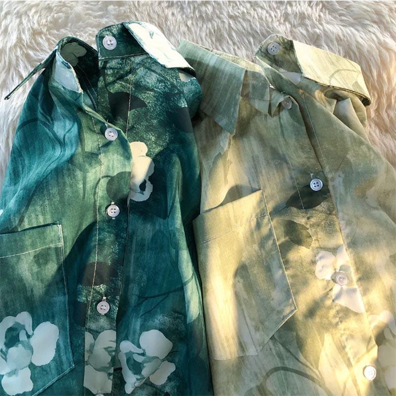 Hawaiian Floral Short Sleeve Shirt Neutral Wind Summer Loose Retro Niche Chic Design Couple Shirt
