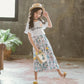 Girls Summer Dress Girls Skirt Pants Suit Medium and Large Children's Short-sleeved Wide-leg Pants Casual Two-piece Suit