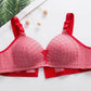 Plus Size Upper Support Adjustable Thin Section No Steel Ring Gathering Photosensitive Surface Cotton Fabric Soft and Comfortable Breathable Bra