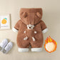 Baby Winter Jumpsuit Lovely Lamb Wool and Plush Thickened Baby Outdoor Suit Winter Newborn Cotton Coat