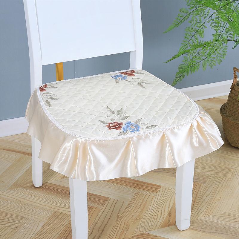 Printed Lace Side Dining Table and Chair Cushion Four Seasons Universal Non-slip Stool Seat Cushion with Laces Home Decoration