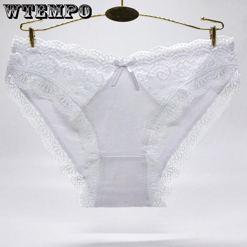 6 Pcs/Lot Cotton floral Lace Panties Everyday Briefs Lingerie woman underwear thongs