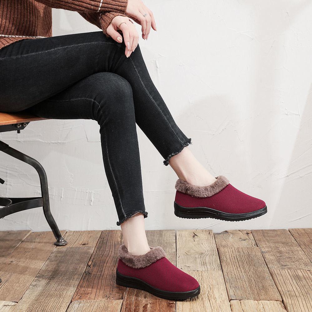 Winter Women's Non-slip Cotton Shoes  Warm Elderly Cotton Shoes Plus Velvet Comfortable Soft Bottom Cotton Shoes