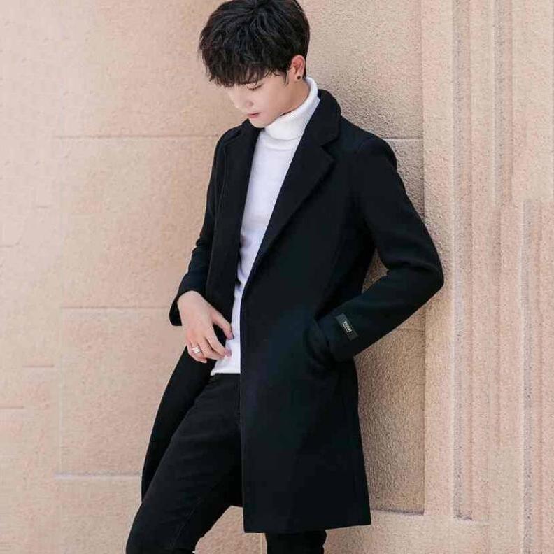 Men's Fashion Wool Woolen Coat Double Breasted Coat Women Winter Jacket Woolen Trench Coat