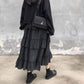 Gothic Skirt Grunge Lolita Ruched Ruffles Aesthetic Skirt Avant Garde Skirt Evening High Fashion Skirt Romantic Skirt Women Black Maxi Skirt