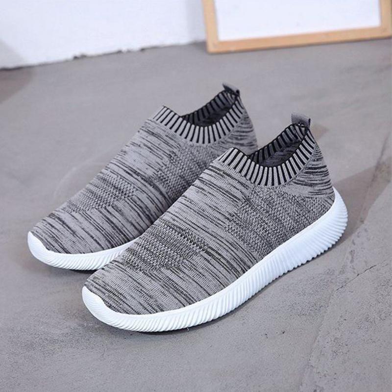 Women's Shoes Spring and Summer Women's Shoes Mesh One Pedal Lightweight Sports Shoes Flying Woven Breathable Single Shoes