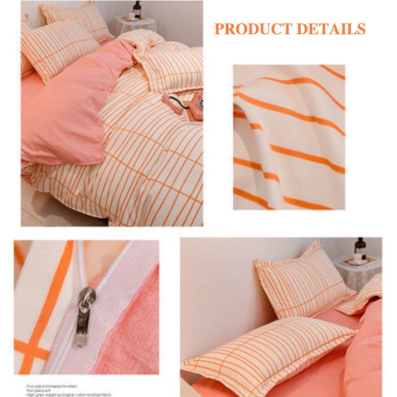Fitted Sheet Bed Suit Four-piece Set of 1.5 Meters 1.8 M Bed Thick Grinding Cotton Home Bed Set of Gravar