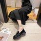 Women's British Style Leather Shoes Summer Thin Breathable Mesh Women's Single Shoes One-step Loafers