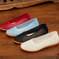 Summer Lace Cloth Shoes Female Mother Shoes A Pedal Beef Tendon Bottom Hollow Mesh Middle-aged and Elderly Flat Bottom Breathable