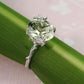 Charm Valentine's Day Jewelry Vintage Branch Shape Ring Green Large Zircon Ring Women Proposal Ring