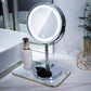 Double-sided Makeup Mirror Desktop Led with Light HD Fill Light Touch Screen USB Charging Bright Silver Plated