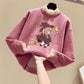 Fleece Padded Girl's Sweater Korean Style Long-sleeved Children's Top Autumn and Winter Clothes