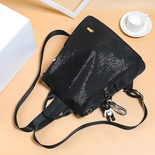 Sequin Backpack Girls Anti-theft School Bag Oxford Cloth Travel Backpack Large Capacity Shopping Bag