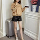 Gold Velvet Short Coat Spring and Autumn Loose Thick Double-sided Fleece Sweater